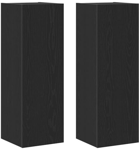 Qnhdfrt Wand Fernsehschrank Schwarz-Eiche Modernes Lowboard mit 2 Türen 30,5 x 30 x 90 cm aus Holzwerkstoff für TV Geräte Bücher Deko im Wohnzimmer Flur oder Schlafzimmer