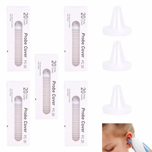 100 Braun Fieberthermometer Schutzkappen Fieberthermometer Ohr Schutzhüll | Ersatzschutzkappen für alle Braun Thermoscan-Modelle Ohrthermometer