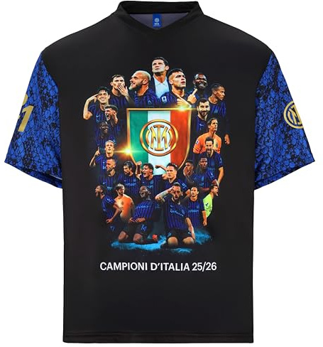 Inter - Tshirt Campioni d'Italia 2025/26, Maglia Celebrativo Scudetto, Prodotto Ufficiale