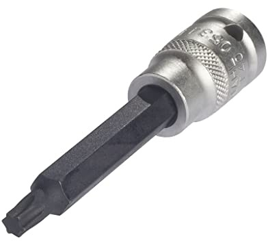 SW-Stahl 05344L Schraubendrehereinsatz 1/2 Zoll, T40 x 100mm Torx Bit | Lange Ausführung aus Chrom-Vanadium-Stahl - Robuster TX-Einsatz ohne Stirnlochbohrung - Ideal für schwer erreichbare Stellen
