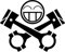2x JDM Skull Piston Face Kolben - DUB STYLE 13cm Decal Tuning Aufkleber Sticker Auto Motorrad Pick Up