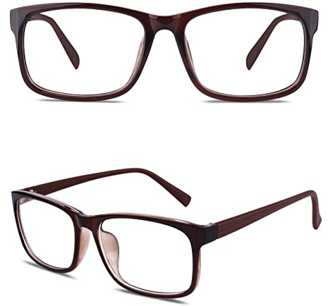 GQUEEN Brille Ohne Stärke Fake Brille Nerdbrille Damen Herren UV400,PO2