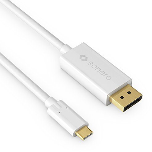 sonero USB-C auf HDMI 2.0 Kabel 4K@60Hz 18Gbps Alt Mode 2,0m weiß | Thunderbolt 3 kompatibel, 18 Gbps Bandbreite, HDR sowie digitale Audioübertragung für DisplayPort-Monitore und Beamer