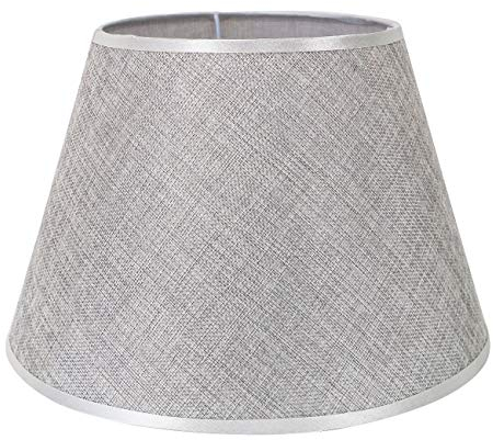 DULEE 12 Zoll Lampenschirm E27 E14 Glühbirne Schraube Handgefertigter Stoff Tischlampenschirm für Stehlampe, Tischlampe, Nachttischlampe (Oben) 18cm x (Höhe) 20cm x (Unten) 30cm,Grau