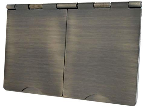 G&H 6164AB 2 Gang Antique Bronze Floor Socket 4 Module Plate