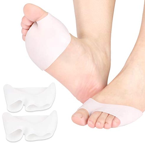 Gel-Pads für Mittelfußknochen, Gel Fusseinlagen High Heels, Fußpads für Frauen und Männer, Atmungsaktiv, Weiche Silikon-Vorfuß-Pads für Diabetiker und Morton-Neuralgie, Hornhaut und Blasenbildung