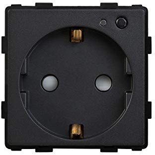BSEED EU Standard WIFI Wandsteckdose 16Amp Steckdose 86mm*86mm Schwarz