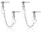 Stern Ohrringe 925 Sterling Silber Doppel Sterne Ohrstecker Einfädler Quastenkette Doppel Piercing Ohrstecker Knorpel Ohrringe