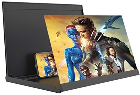 ARCH 20/26/32 Zoll Handy-Bildschirmlupe, Handy Bildschirmvergrößerung, Großbild-Blu-ray Ultra-Clear-Telefonbildschirm Vergrößerung HD 3D-Film-Videoprojektor (Color : Black-A, Size : 20inch)