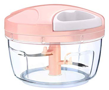 HuaerYa Manual Food Chopper, Durable Handheld String Food Processor for Veggie, Garlic, Meat, Salsa Maker(500ml,Pink)