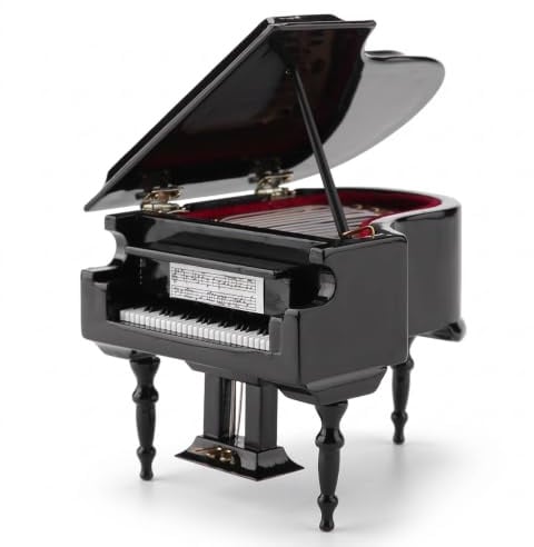 Miniatur-Klaviermodell, hölzernes Mini-Klaviermodell mit Bank und schwarzem Gehäusemusikgeschenk für Weihnachten, Geburtstag, Valentinstag