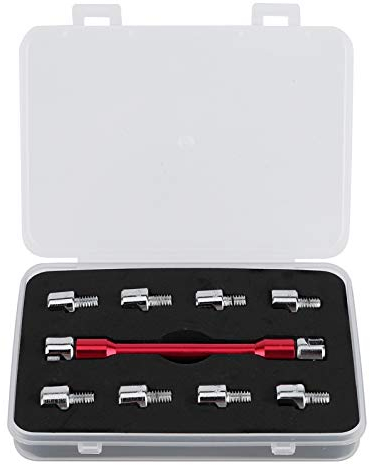 Llave de radios para motocicleta, juego de llaves CNC de 5,0 a 6,8, longitud 93 mm / 3,7 pulgadas para la mayoría de las motocicletas (rojo) O6c478