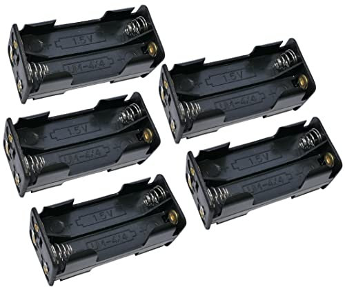 AЕRZETIX - C52756 - Lot de 5 Boîtiers/Porte-Piles/Chargeur/Support pour 4 Piles AAA 1.5 V - 52x24x24 mm - en Plastique