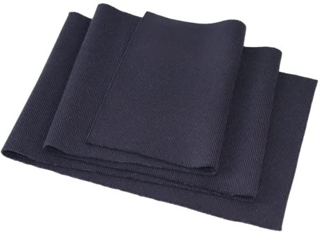 TinaKim Gerippter Stoff, Bündchen, Saumbündchen, geripptes Jersey-Besatzmaterial, zum Nähen von Jacken, Sweatshirts, Hosen (Streifen Dunkelblau, 100 x 20 cm)