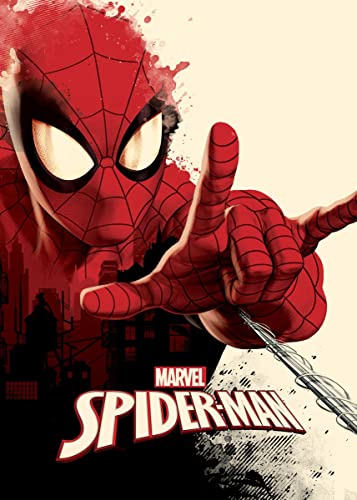 Displate Offiziell Spiderman MetallPoster Magnetische Befestigung Inklusive Lizenziert Bilder Hochwertiges Poster Spider Man Geek - Peter Parker Poster 45 cm x 32 cm