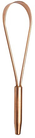 qLoop Copper Tongue Cleaner – Easy One Hand Use – Larger Surface Coverage – Ayurvedic Copper Health for Fresh Breath and Total Oral Hygiene (Single)
