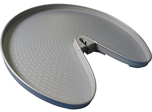 NINKA 5850.96 70962 ProArc 3/4 Kreis-Schwenkboden für Küchen Eckschrank, KB 800mm mit integrierter Antirutschfolie, Kunststoff alugrau, Silber