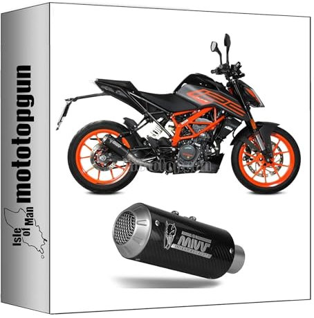 mivv pot d'echappement racing nocat mk3 acier noir compatible avec ktm 125 duke 2021 2022 mototopgun
