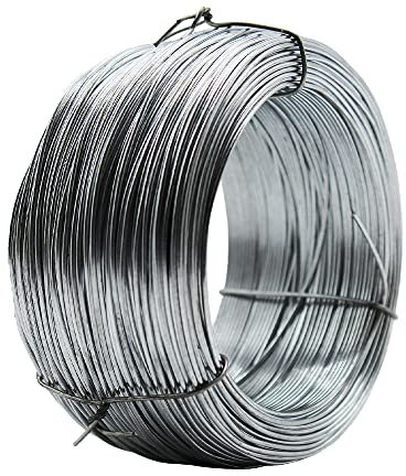 The Mesh Company Galvanised Wire & Green PVC Thick Garden Wire Tensioning Line Wire | Quality European Stock (1mm Galv 500g Coil 80 Metres)
