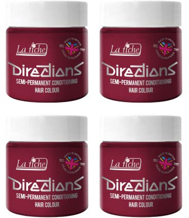 4 x La Riche Directions Semi-Permanent Hair Color Bote de 100 ml (Tulip)