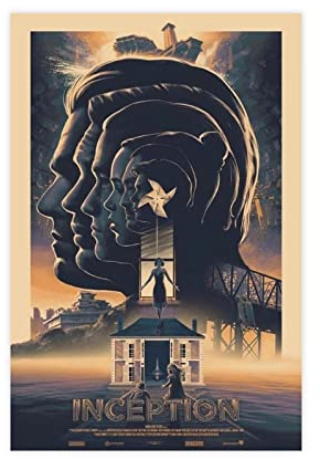 Filmposter Inception, 1 Leinwand, Schlafzimmer, Dekoration, Sport, Landschaft, Büro, Raumdekoration, Geschenk, ohne Rahmen, 30 x 45 cm