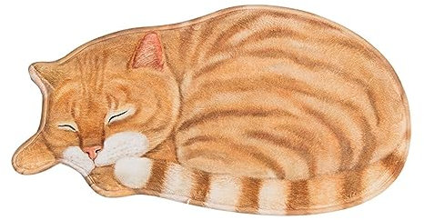 Rwoora Unregelmäßige niedliche Badematte, 40,6 x 76,2 cm, Cartoon-Fußmatte, saugfähiger Katzen-Badezimmerteppich, rutschfester Teppich für WC, Badezimmer und Schlafzimmer
