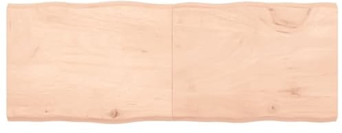 vidaXL Tischplatte, Holzplatte für Tisch Esstisch Couchtisch, Massivholzplatte Handgefertigt mit Baumkante, Ersatztischplatte Scharnierdesign, 160x60x(2-6) cm Massivholz Unbehandelt