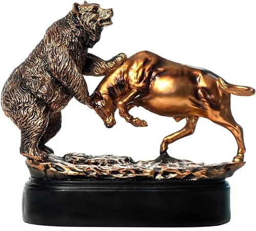 MEPERPER Stier und Bär Statue, Wall Street Bull Statue, Stock Broker Geschenke, Bulls and Bears Statue