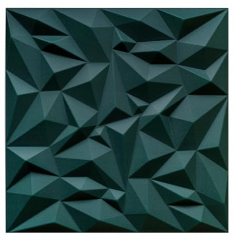 DECCART - Panneau Mural Decoratif 3D | Revetement mural | Panneaux Muraux | Polystyrène PSE | 50x50 cm Améthyste 5 m², 20 pièces, vert