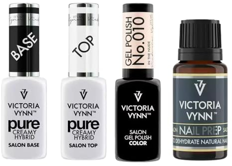 Victoria Vynn Pure Creamy Hybrid Top and Base Gel Polish In The Nude, Salon Nail Prep - Perfect for Home Manicures