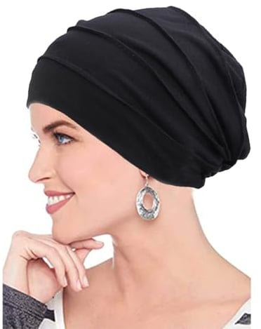 AIDIER Chemo Turban Mütze für Frauen - Sommer Kopfbedeckung aus Baumwolle - Slouchy Kopfwickel Schlafmütze für Krebs und Haarausfall