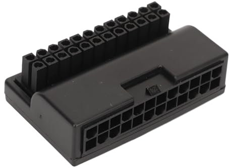 ATX 24Pin Power Adapter, ATX 24 Pin Male to Female 90 Degree Power Adapter, Right Angle ATX 24Pin Socket for E ATX, ATX, Micro ATX Motherboards