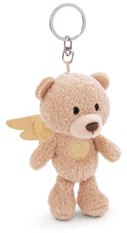 NICI Schlüsselanhänger Dein Schutzengel Bär mit Herz 10cm beige - Plüsch-Begleiter Kuscheltieranhänger mit Schlüsselring für Schlüsselband, Schlüsselbund & Schlüsselhalter