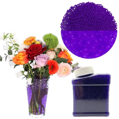 Wasserperlen Lila 50 000 Stücke, Transparent schwimmende Perlen für Vasenfüller Deko, Water Beads für Pflanzen, Dekoration, Basteln und Vasenfüllern