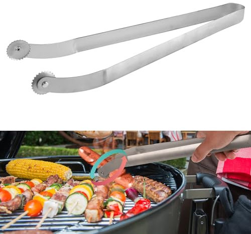 Pince à Saucisses, Acier Inoxydable Pince Tournante Pinces Cuisine Pince Steak Pince Pain Pince Pain Polyvalente pour Retourner Viande Grillée au Barbecue Bacon Steak Légumes Pain