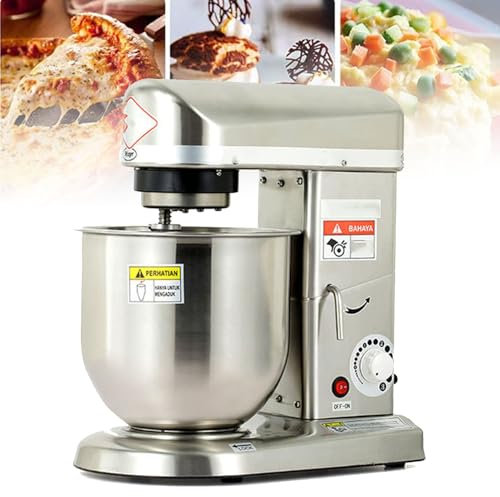 Hydravex Impastatrice elettrica da 10 Litri, impastatrice per Alimenti Commerciale con frullino da Cucina a impulsi, impastatrice per Torte a Testa inclinabile a 3 velocità con Ciotola,StainlessSteel