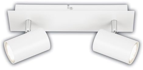 BRILONER - EEK A LED Deckenlampe schwenkbar, 3000K warmweiß, je 2W, je 450 Lumen, ca. 50.000h Licht, Deckenleuchte, Deckenstrahler, Wohnzimmerlampe, Schlafzimmerlampe, Küchenlampe, 29 cm, Weiß