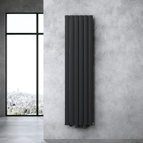doporro Radiateur pour Chauffage Central 180x46cm Radiateur à Eau Chaude Panneau Monocouche Design Vertical Noir-Gris