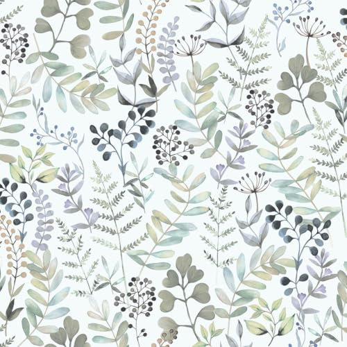 Botanique Mint Green Wallpaper - Botanical Delicate Leaves Naturistic Elegant - Stylish Feature Wall Decoration