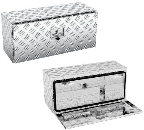 UISEBRT Aluminium Unterbaubox Truckbox Werkzeugbox 91x36x40,5 cm - Alubox mit Schloss, Wasserdicht und Robust für Pkw, Anhänger, Lkw