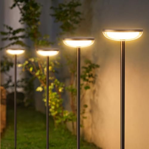 GEARLITE Solarlampen für Außen Garten 4 Stück, Warmweiß Solarleuchten für Außen mit 1000 mAh Batterie, 40 Lumen Extra Helle Gartendeko mit IP65 Wasserdicht für Draußen Terrasse Balkon Outdoor