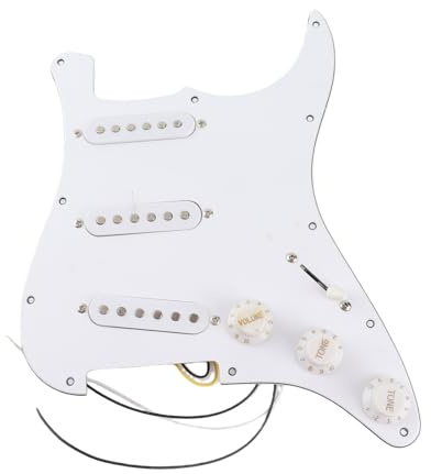 Kit D'Accessoires de Bricolage Complet pour Guitare électrique de Style ST avec Pickguard pré-câblé, y Compris les Micros SSS Bridge et Accessoires Contrôle de la tonalité du