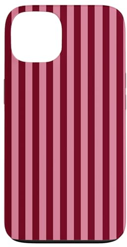 Burgundy and Pink Stripes Geometric Vertical Lines Trendy Case for iPhone 13