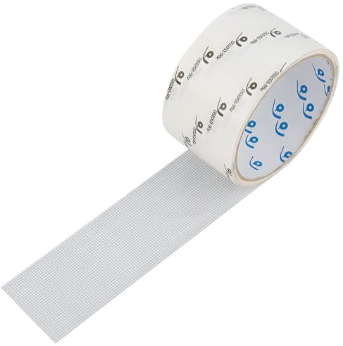 Mewflew Bande de réparation autocollante, moustiquaire, robuste, pour fenêtres, portes, grille découpable, indéchirable, pour bricolage rapide, gris(50mm*2m)