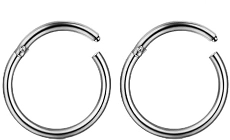 AVYRING 2 Stück Nasenpiercing Ring Titan 16G Clicker Nasenring für Damen Herren Piercing Schmuck für Septum, Helix, Tragus, Conch, Labret & Knorpelpiercings 6mm