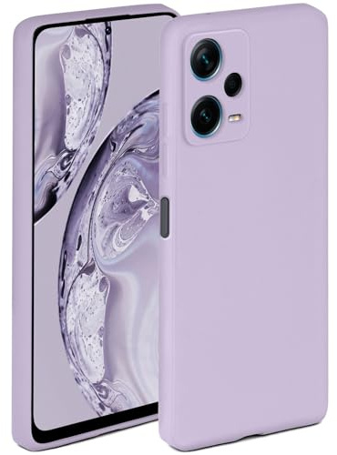 ONEFLOW Funda blanda para Redmi Note 12 5G, funda de silicona con protector de cámara, funda de silicona con protección elevada para la pantalla, carcasa trasera, funda de teléfono suave, lila