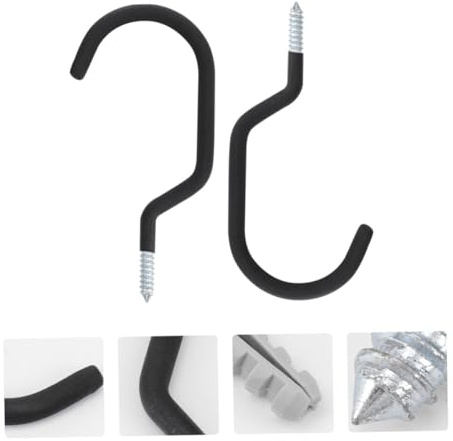 HOMSFOU 2pcs Heavy Duty Bike Hook with Bolts Bike Hanger for Wall Ceiling Mounting Metal Storage Hooks for Garage Basement Apartment Space Saving