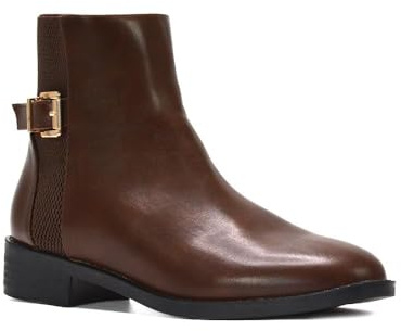 Women's Chelsea Boots Ladies Synthetic Leather Biker Elasticated Pixie Ankle Booties Shoes Size 3-8