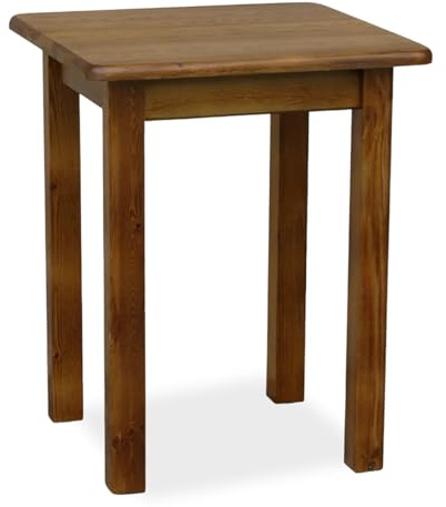 Metdrew Holzküchentisch | Kiefernholz | Tisch für 2 Personen | Kleiner Tisch | Wohnzimmertisch | Esstisch aus Holz | Tischplatte mit abgerundeten Kanten | Maße: 60x60 | Farbe: Rustikale Eiche