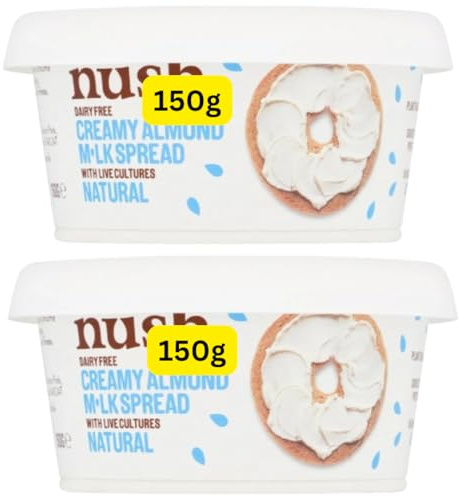 Natural Almond Cream Cheese Style Vegan Spread Nushs 150g (2x150g)